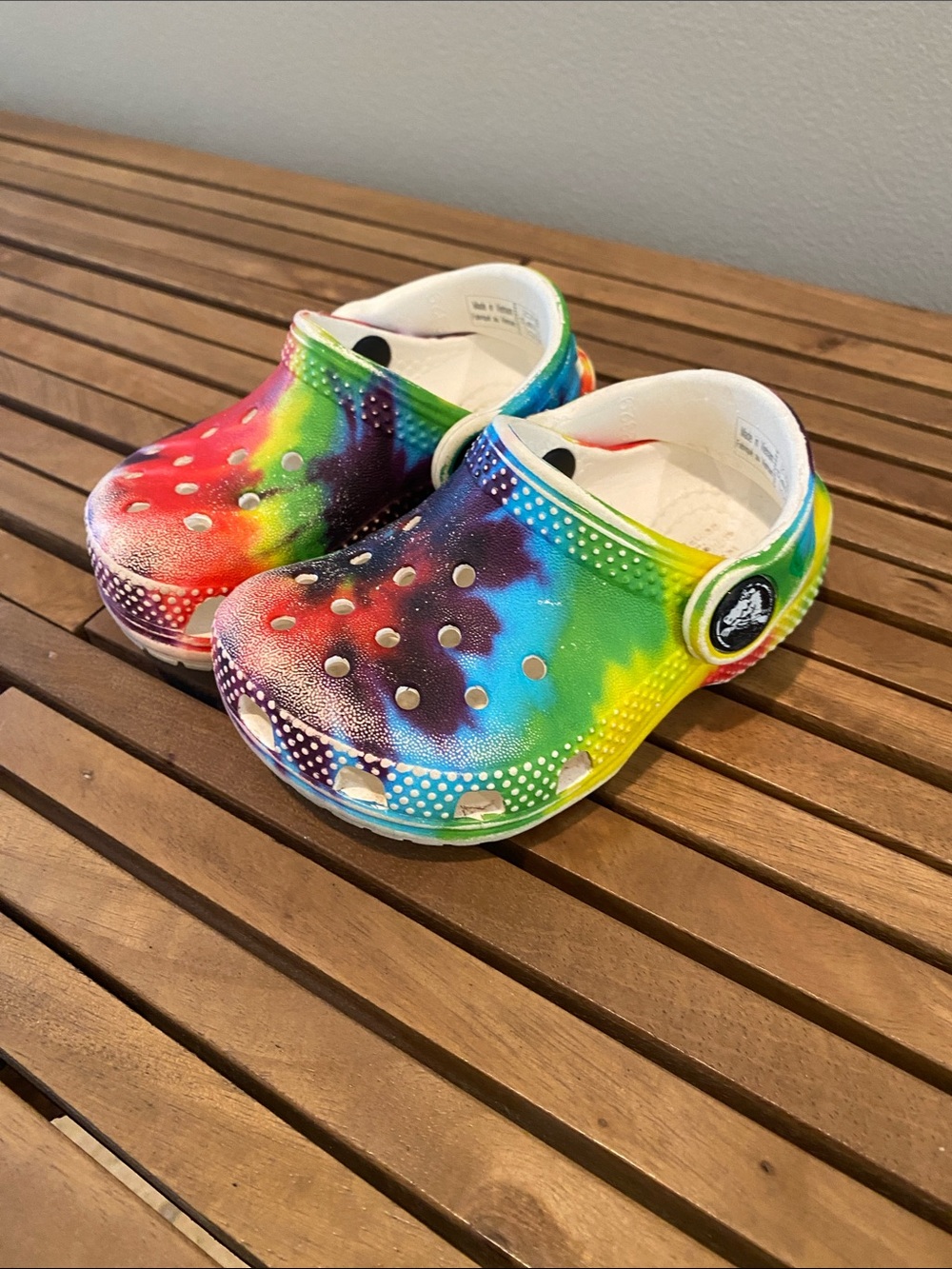 CROCS Kids Rainbow Tie-Dye Clogs